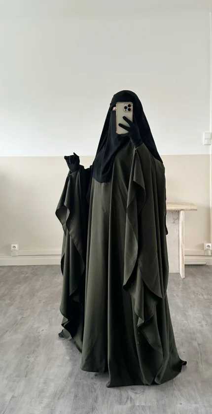 Abaya Maleeka Whool Peach